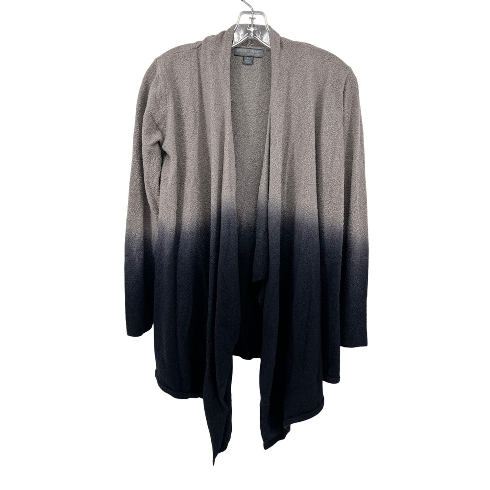 Barefoot Dreams CozyChic Lite Ombre Cardigan 436 Taupe Navy S/M Open Front Wrap